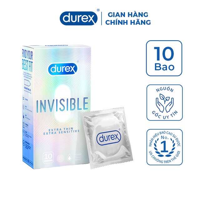 Bao Cao Su Durex Invisible Extra Thin Extra Sensitive 10 bao